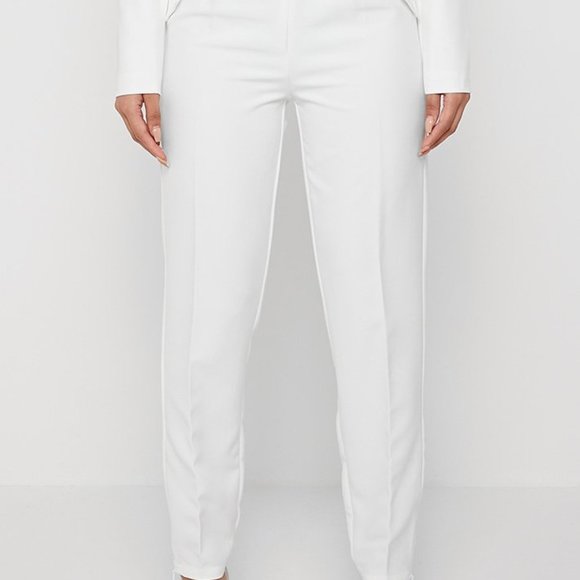 CORSET WAIST TAILORED TROUSERS - OFF-WHITE - Picture 1 of 4